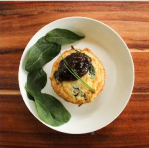 Spinach Tomato Bacon Cheese and Chutney Frittata