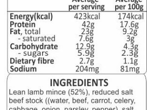 NEW Savory Mince With Ricotta Mash Protein 42G Carbs 12.9G