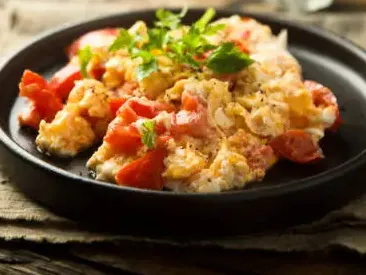 NEW Cheese Omelette With Leak Tomato's Spinach Cheese Sauce 29.4G Carbs 10.4G